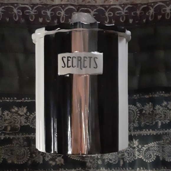Michaels Porcelain "SECRETS" Lidded Jar - Picture 1 of 3